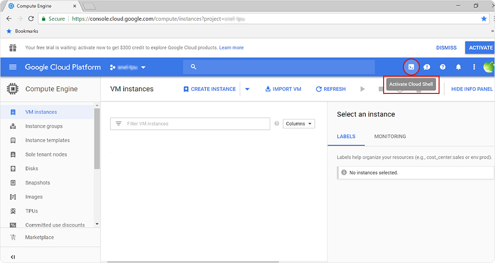 Activate Google Cloud Shell