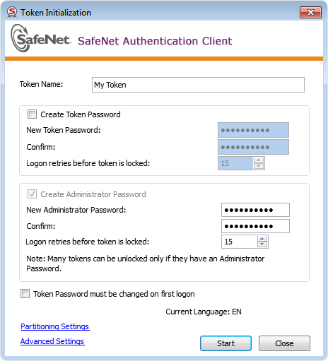 Prepare Code Signing Tool Token Name Password 