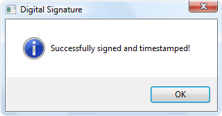 Successfully signed and timestamped