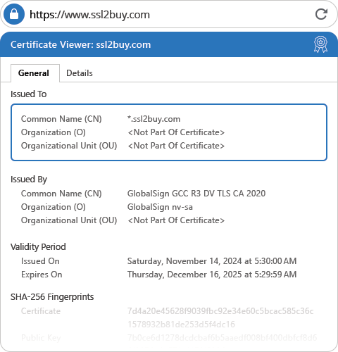 Globalsign Domain SSL Wildcard General