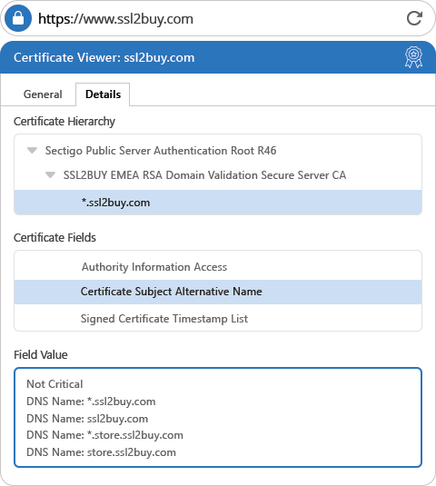 PrimeSSL Multi-Domain Wildcard Certificate Details