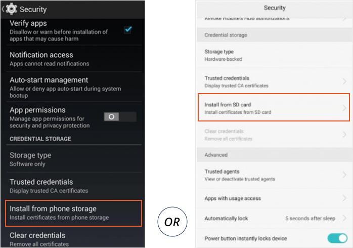 Install SSL Certificate on Android: Step 2 – Start Installation