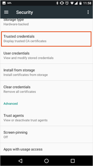 Pixel & OnePlus Device: Trusted Credentials