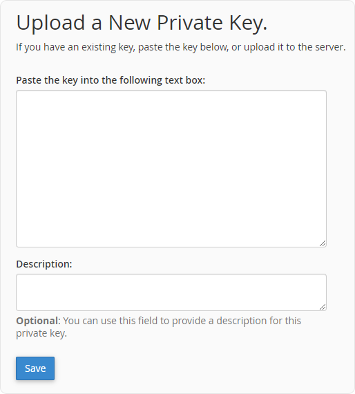 Upload Private Key